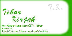 tibor kirjak business card